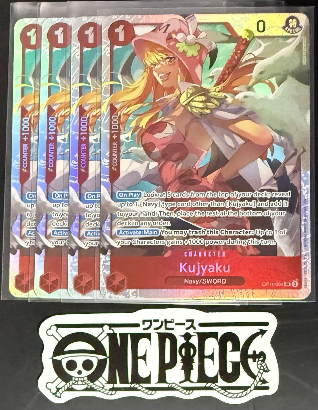 4x One Piece OP11-004 SR - Kujyaku - EN - Foil - Playset - TCG - NM/M
