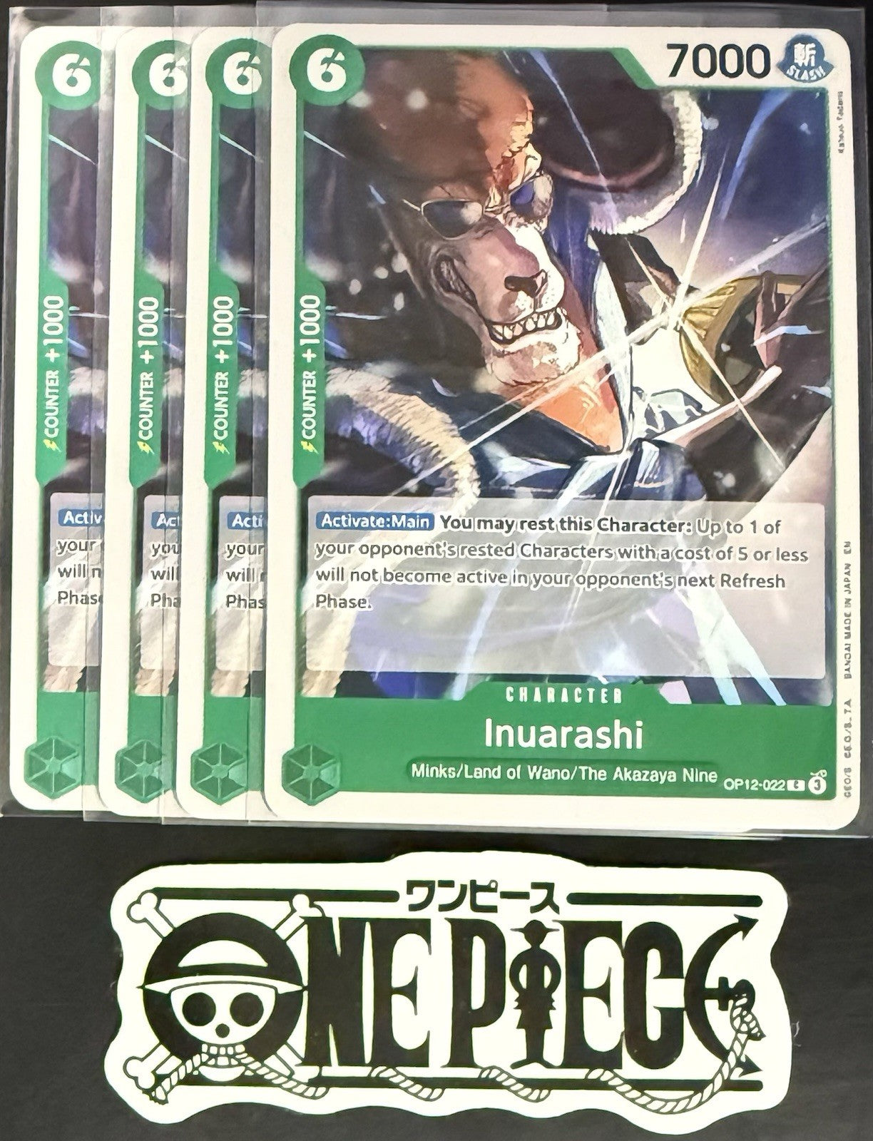 4 x One Piece OP12-022 C Inuarashi - ENG - Regular - Playset - NM/M