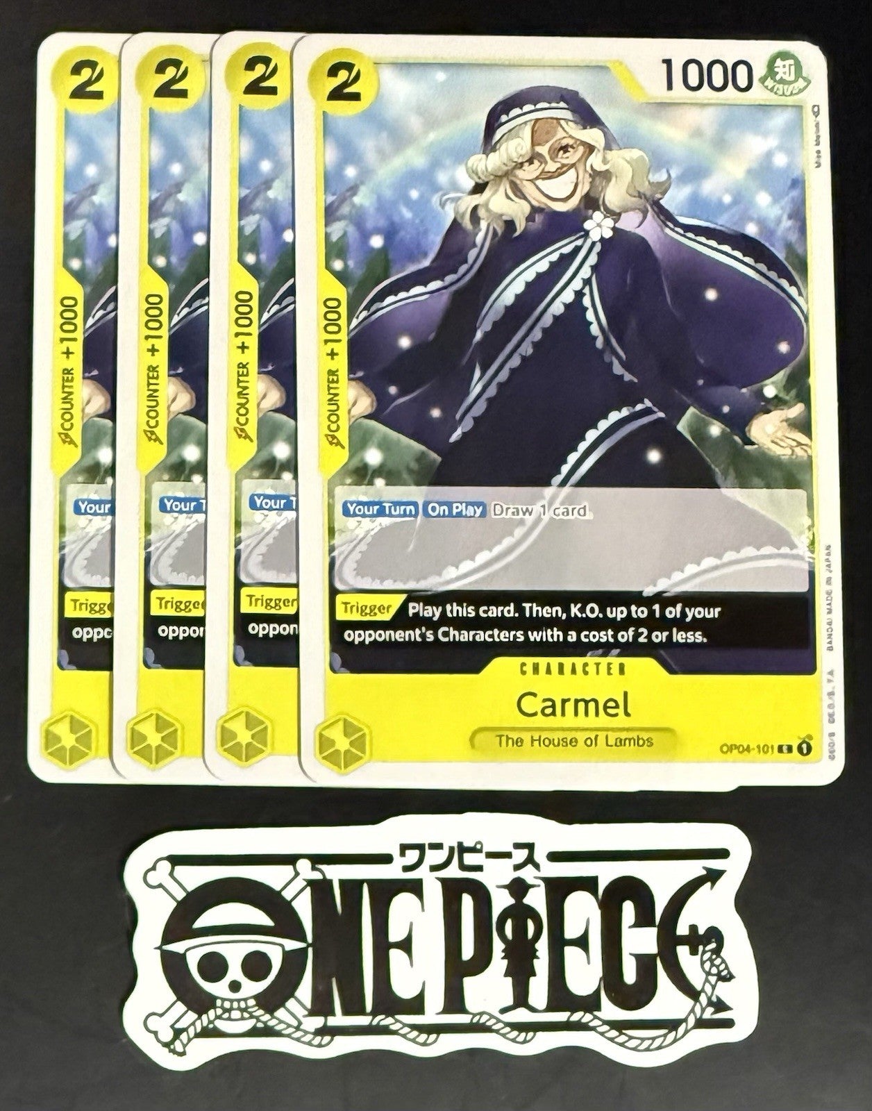 4x One Piece OP04-101 C Carmel - English - Regular - Play Set - TCG - NM/M