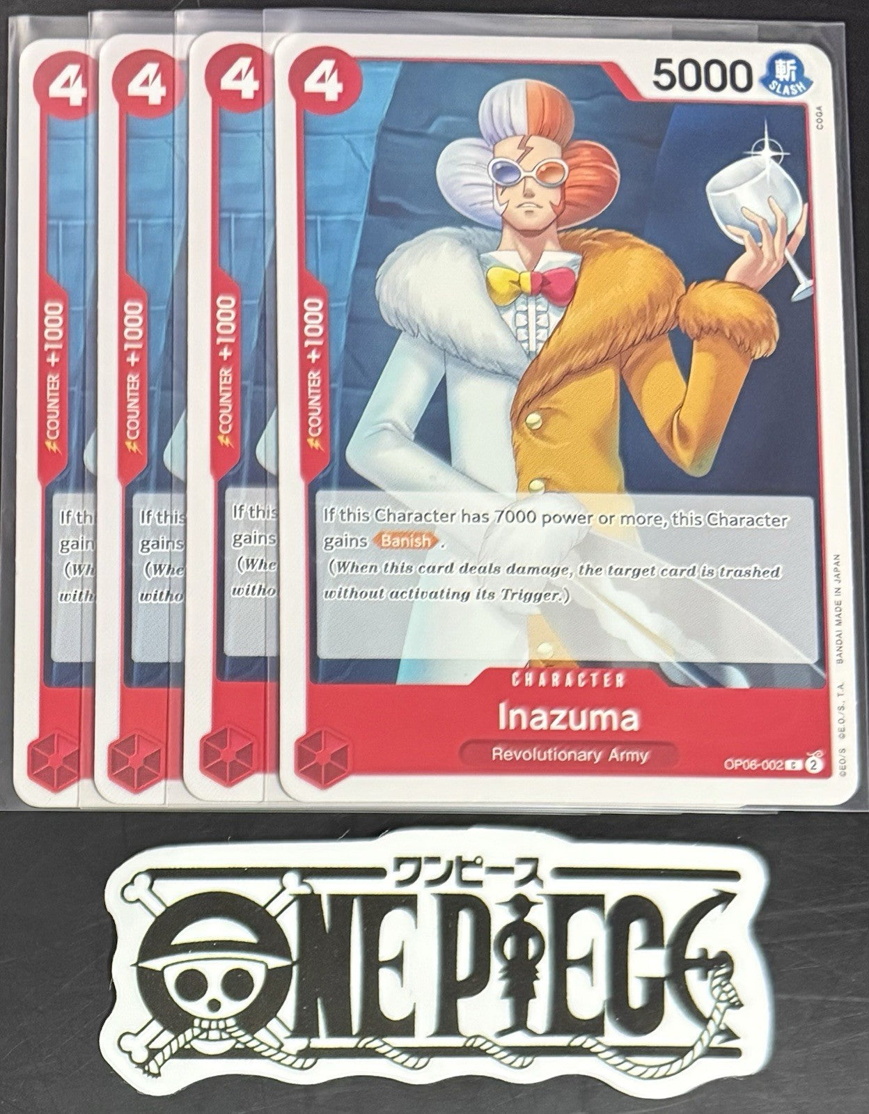 4x One Piece OP06-002 C - Inazuma - EN - Regular - Playset - NM/M