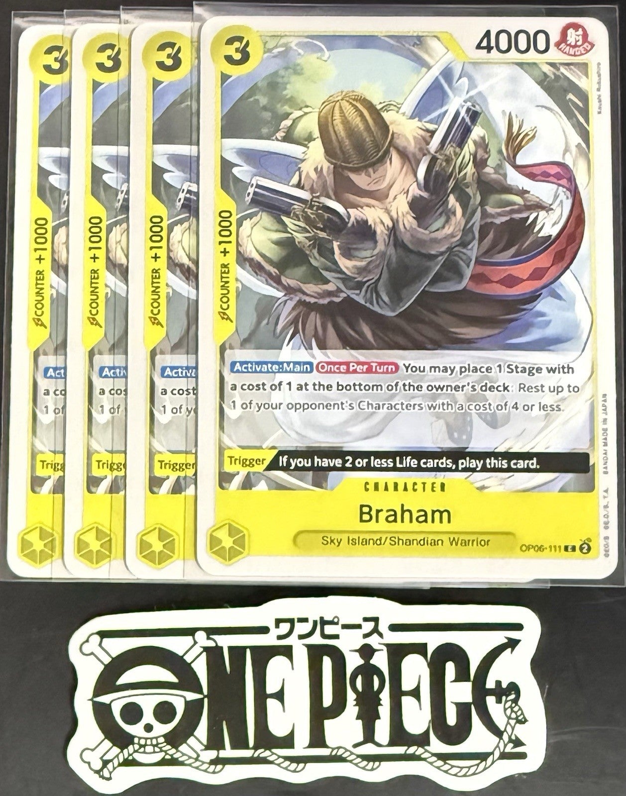 4x One Piece OP06-111 C Braham - English - Regular - Playset - NM/M