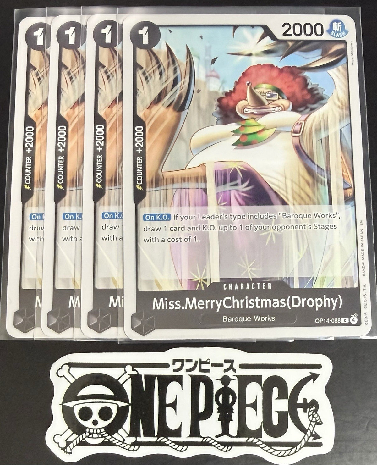 4x One Piece OP14-088 C - Miss.MerryChristmas.. - EN - Regular - Play Set - NM/M