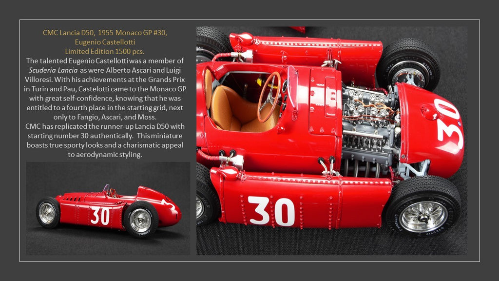 CMC M-177 Lancia D50, 1955 Monaco GP #30 Eugenio Castellotti, 1:18, LE 1,500