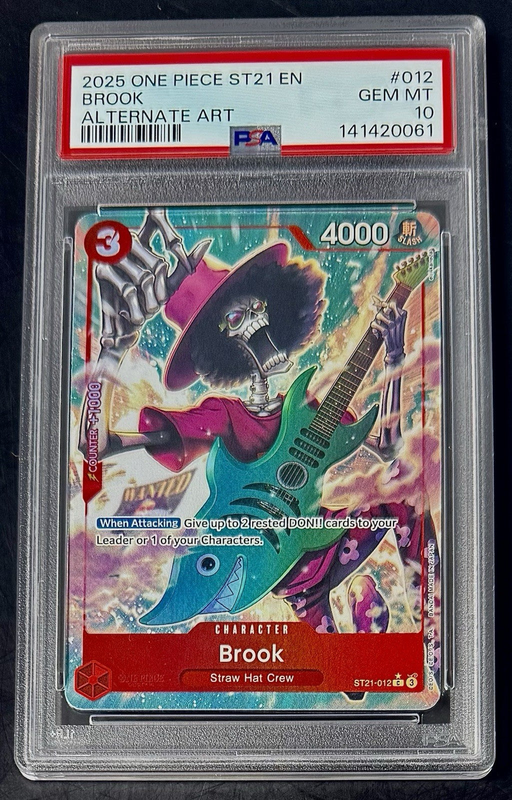 PSA 10 One Piece ST21-012 C* Brook - Alt Art - EN - Foil - EX Gear 5 - Graded
