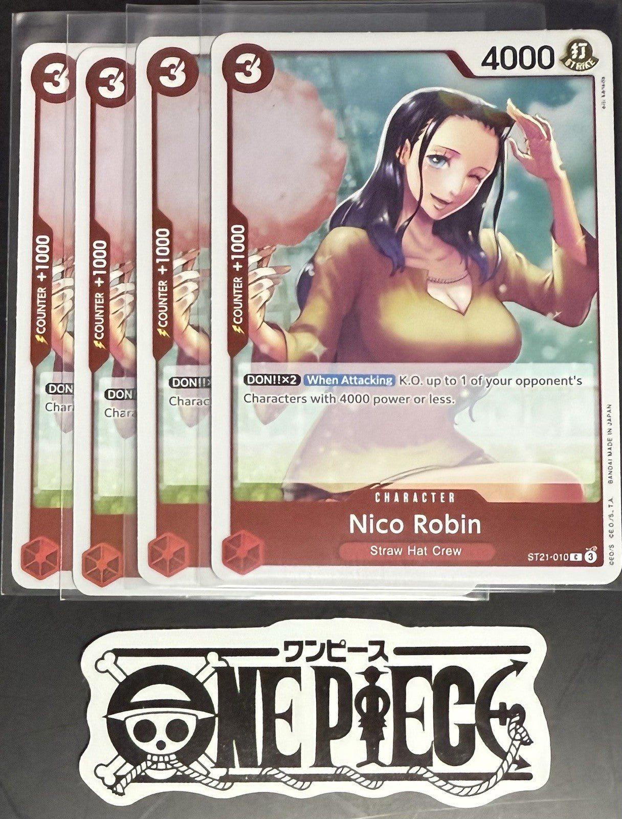 4x One Piece ST21-010 C Nico Robin - English - Foil - Playset - TCG - NM/M