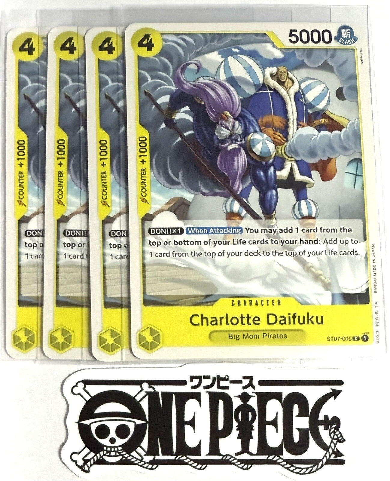 4x One Piece ST07-005 C Charlotte Daifuku - English - Playset - TCG - NM/M