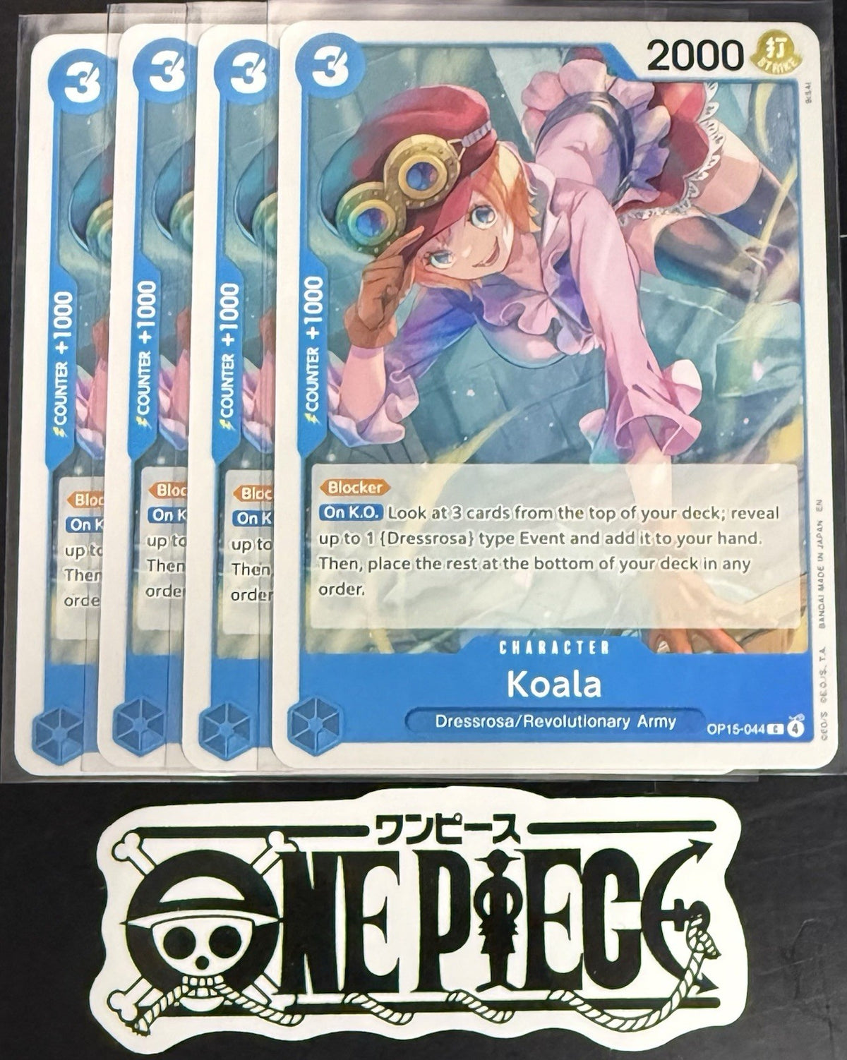 4x One Piece OP15-044 C - Koala - EN - Regular - Play Set - TCG - NM/M
