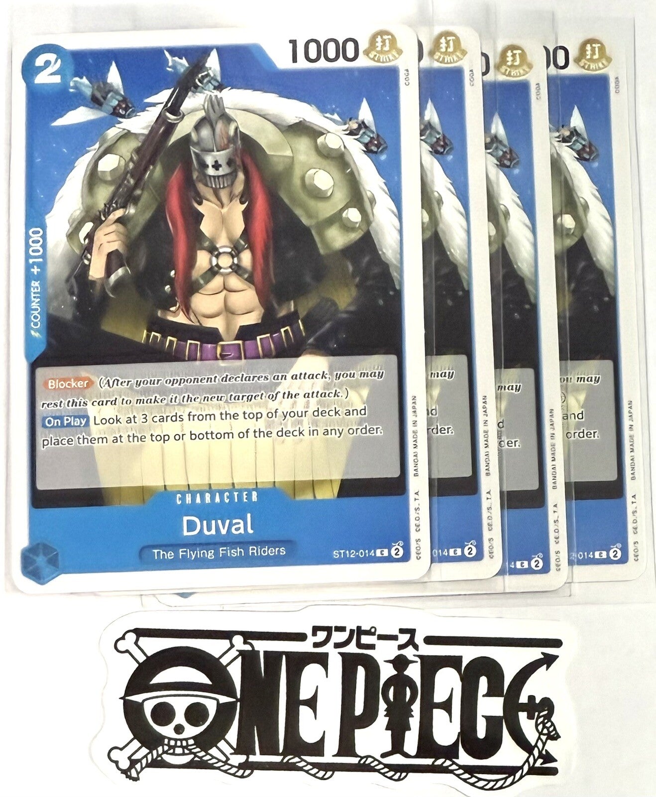 4x One Piece ST12-014 C Duval - English - Regular - Playset - TCG - NM/M