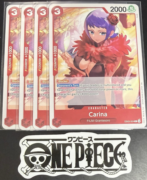 4 x One Piece EB03-004 C - Carina - EN - Regular - Play Set - TCG - NM/M
