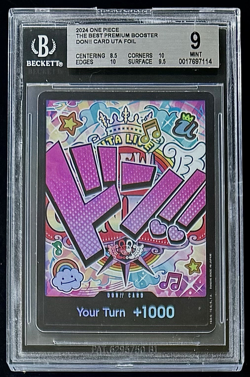 BGS 9 One Piece PRB01 Don!! Card Uta - English - The Best - Graded