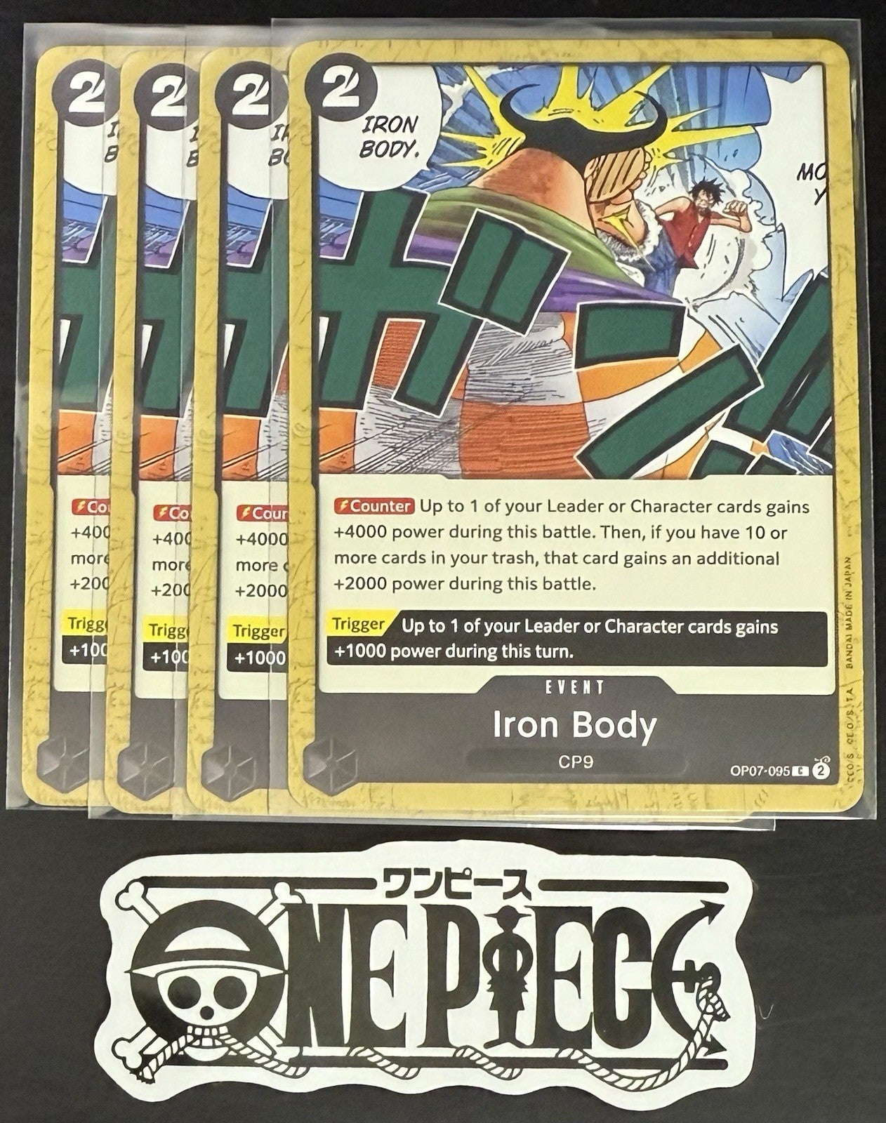 4x One Piece OP07-095 C Iron Body - English - Regular - Play Set - NM/M