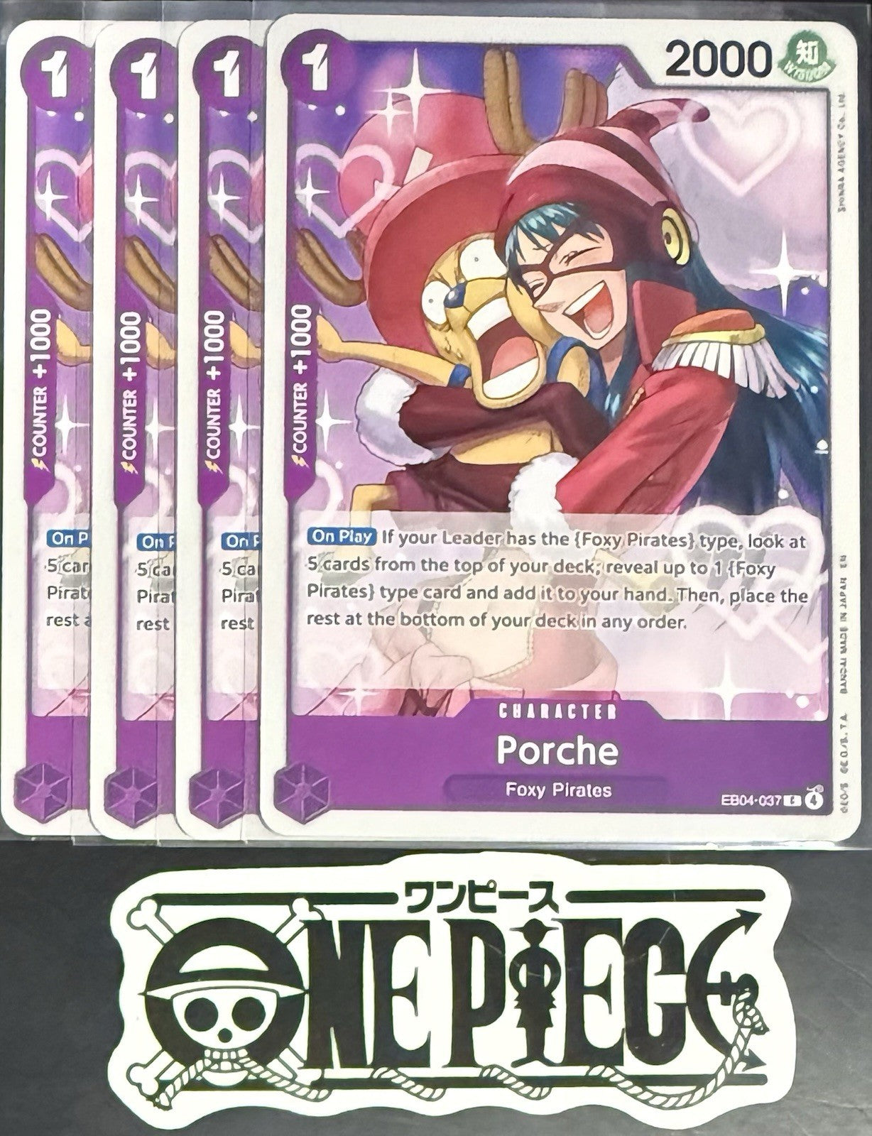 4x One Piece EB04-037 C Porche - ENG - Regular - Play Set - TCG - NM/M