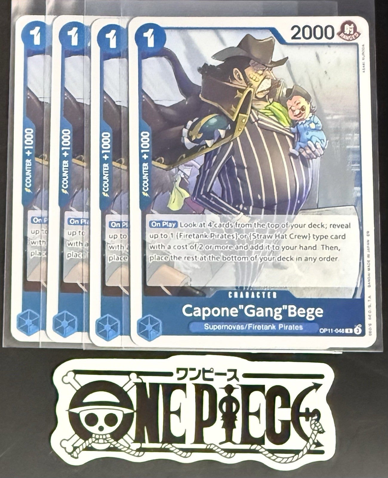 4x One Piece OP11-048 R Capone"Gang"Bege - English - Foil - Playset - TCG - NM/M