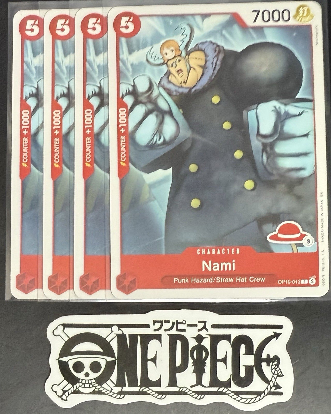 4x One Piece OP10-013 C Nami - English - Regular - Play Set - LD01 - NM/M