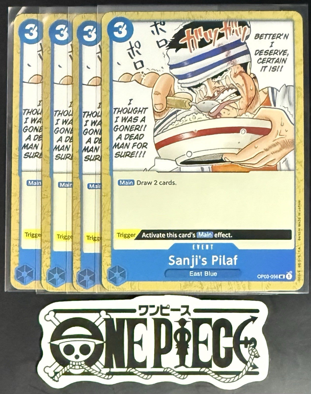 4x One Piece OP03-056 UC Sanji's Pilaf - ENG - Regular - Playset - TCG - NM/M