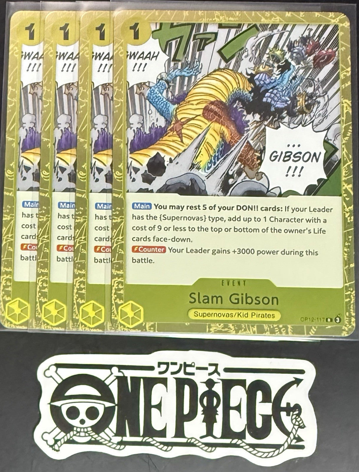 4 x One Piece OP12-117 R Slam Gibson - English - Foil - Playset - NM/M