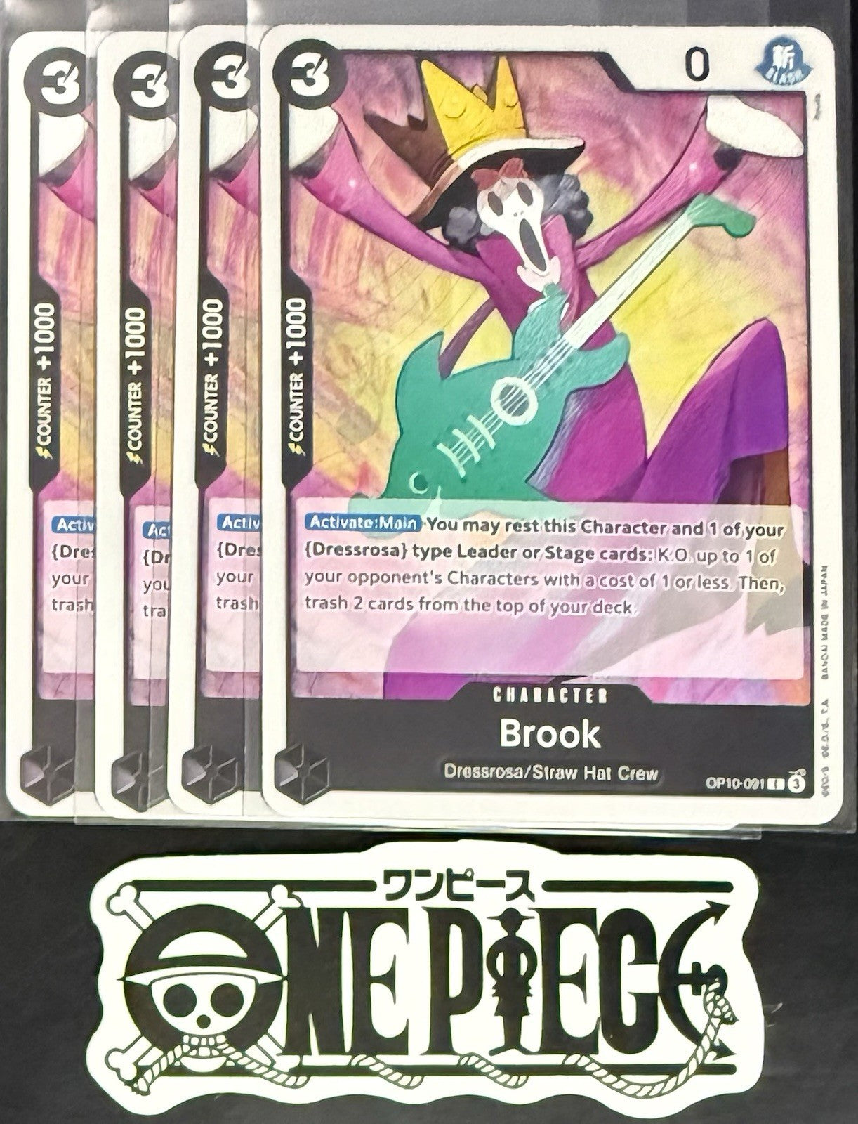 4x One Piece OP10-091 C Brook - ENG - Regular - Playset - TCG - NM/M