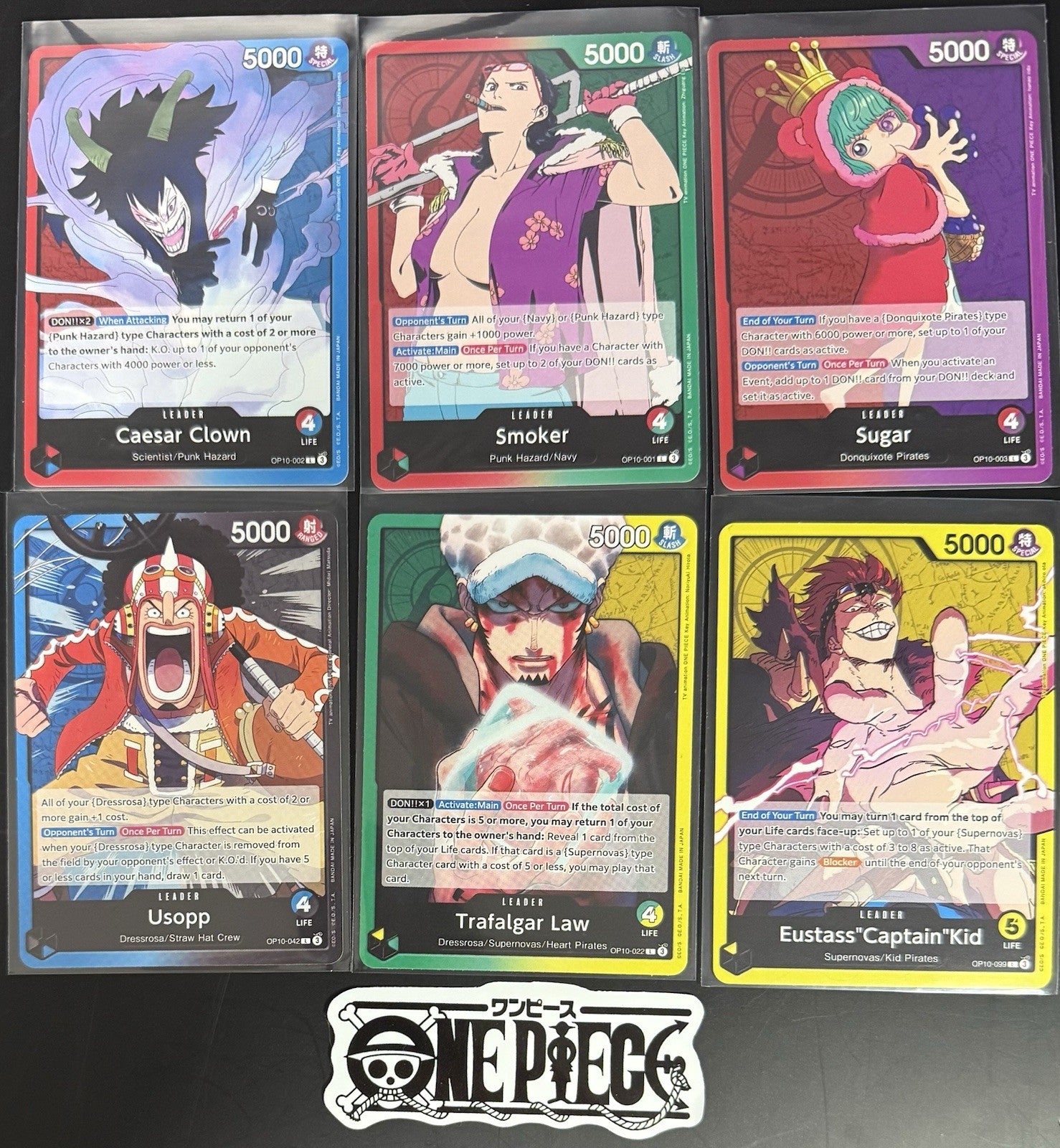 One Piece OP10 All Six Leaders - English - Regular - TCG - NM/M