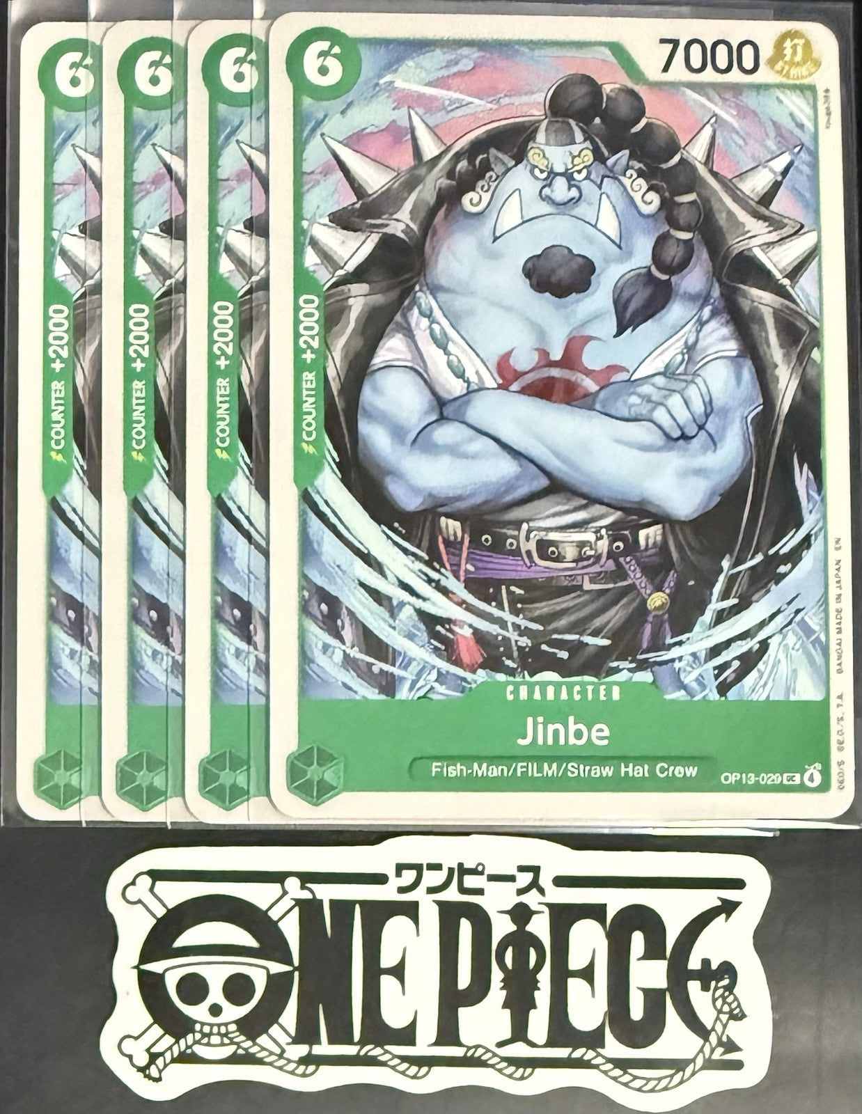 4x One Piece OP13-029 UC Jinbe - ENG - Regular - Playset - TCG - NM/M