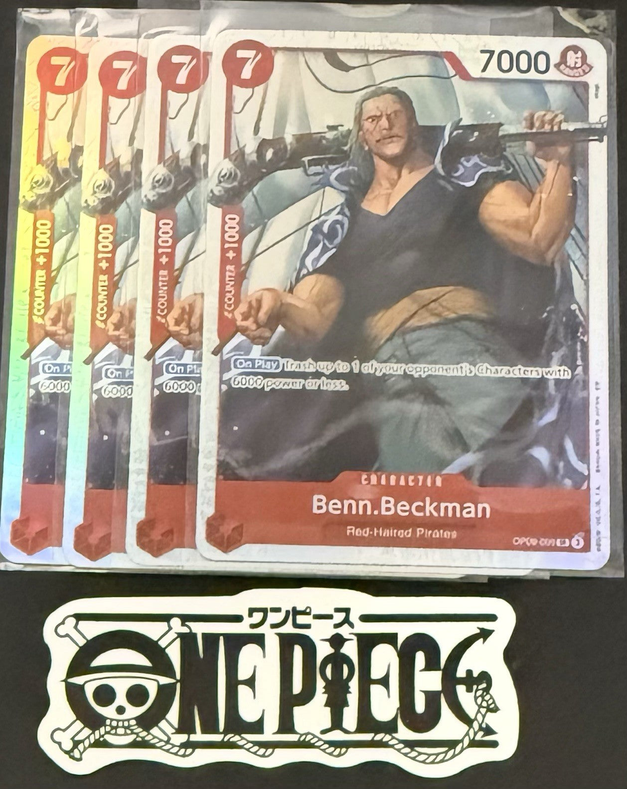 4x One Piece OP09-009 SR - Benn.Beckman - EN - Foil - Playset - TCG - NM/M