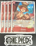 4 x One Piece OP12-007 C Shanks - ENG - Regular - Playset - NM/M