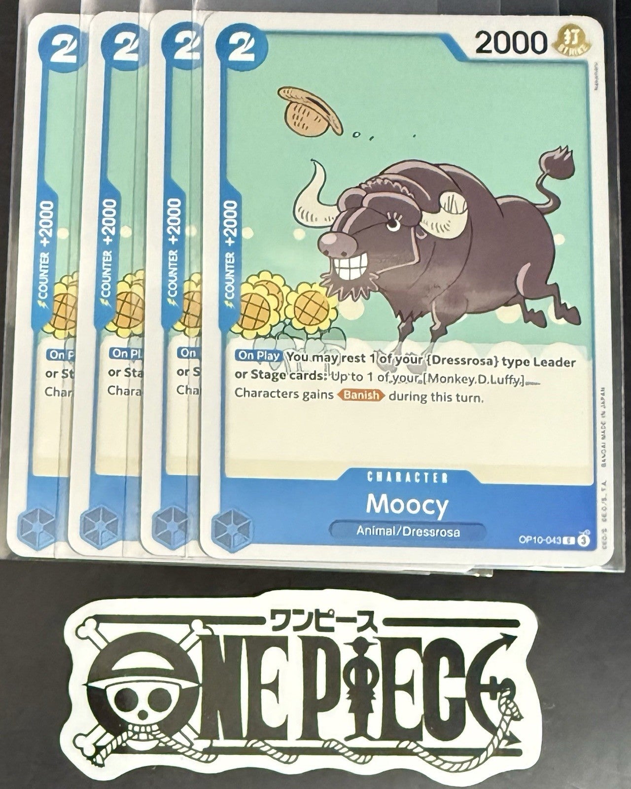 4x One Piece OP10-043 C Moocy - ENG - Regular - Playset - TCG - NM/M
