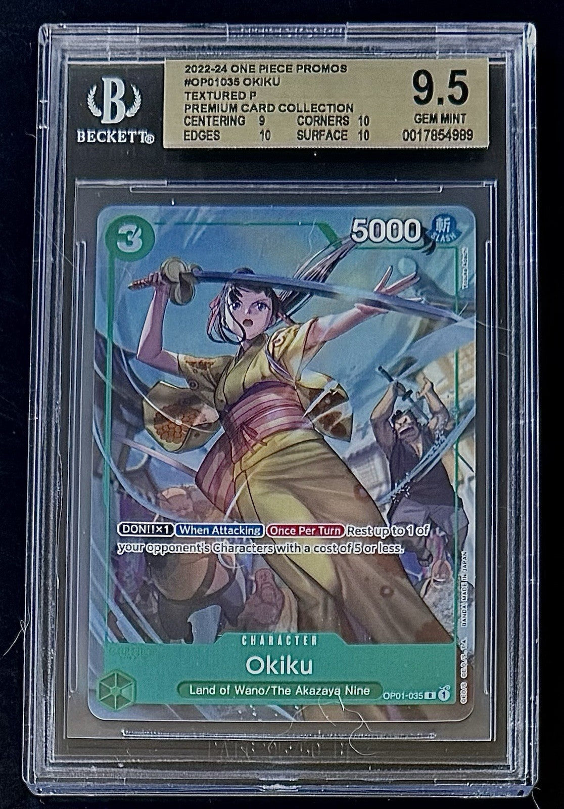 BGS 9.5 One Piece OP01-035 R Okiku - English - Premium Card Collection - Graded
