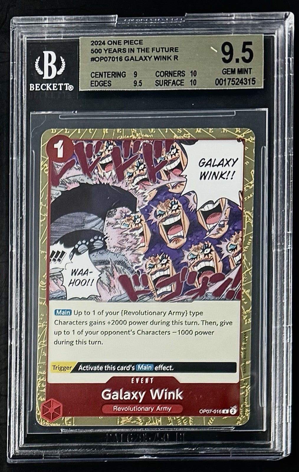 BGS 9.5 One Piece OP07-016 R Galaxy Wink - English - 500 Years in the Future