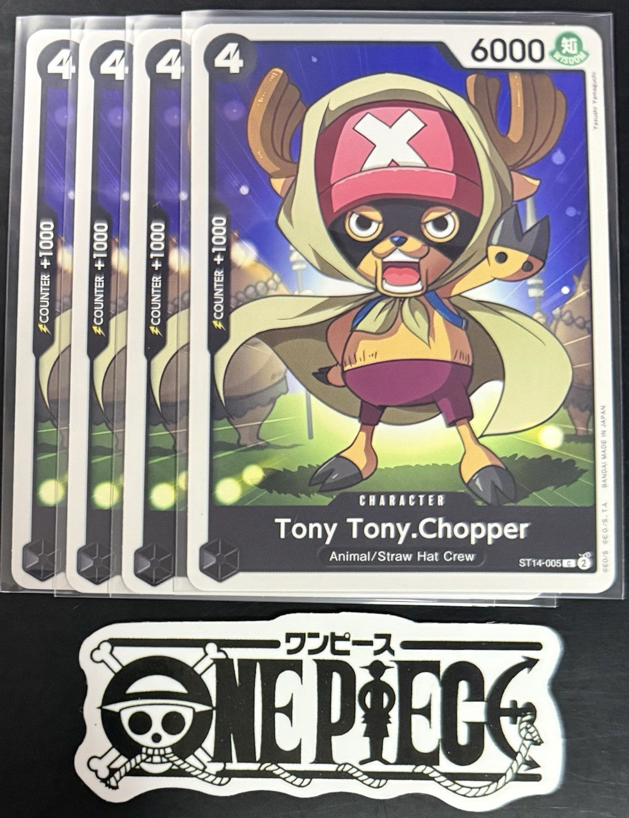 4x One Piece ST14-005 C -Tony Tony.Chopper - EN - Regular - Playset - TCG - NM/M