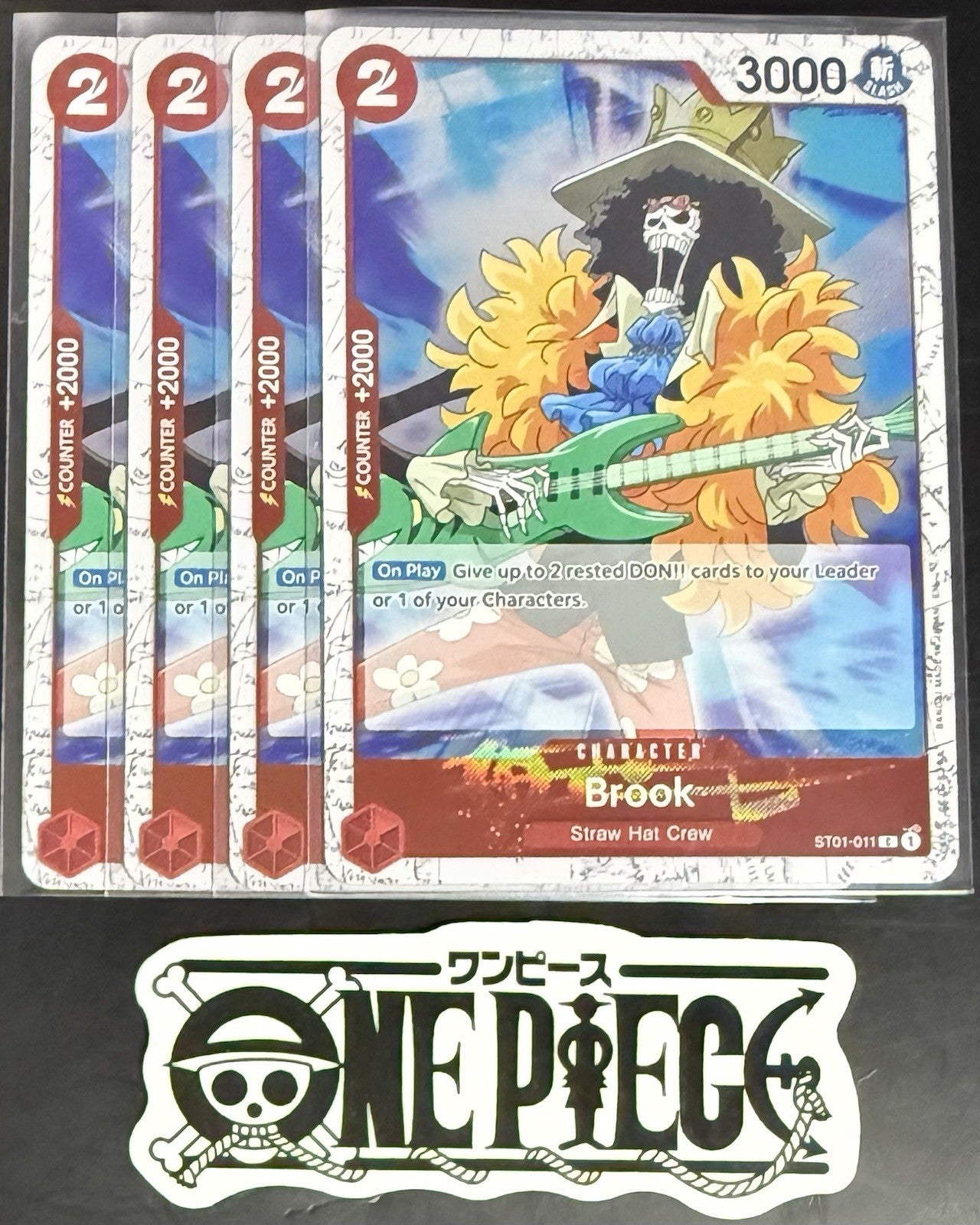 4 x One Piece ST01-011 C Brook - English - PRB02 Foil - Playset - NM/M