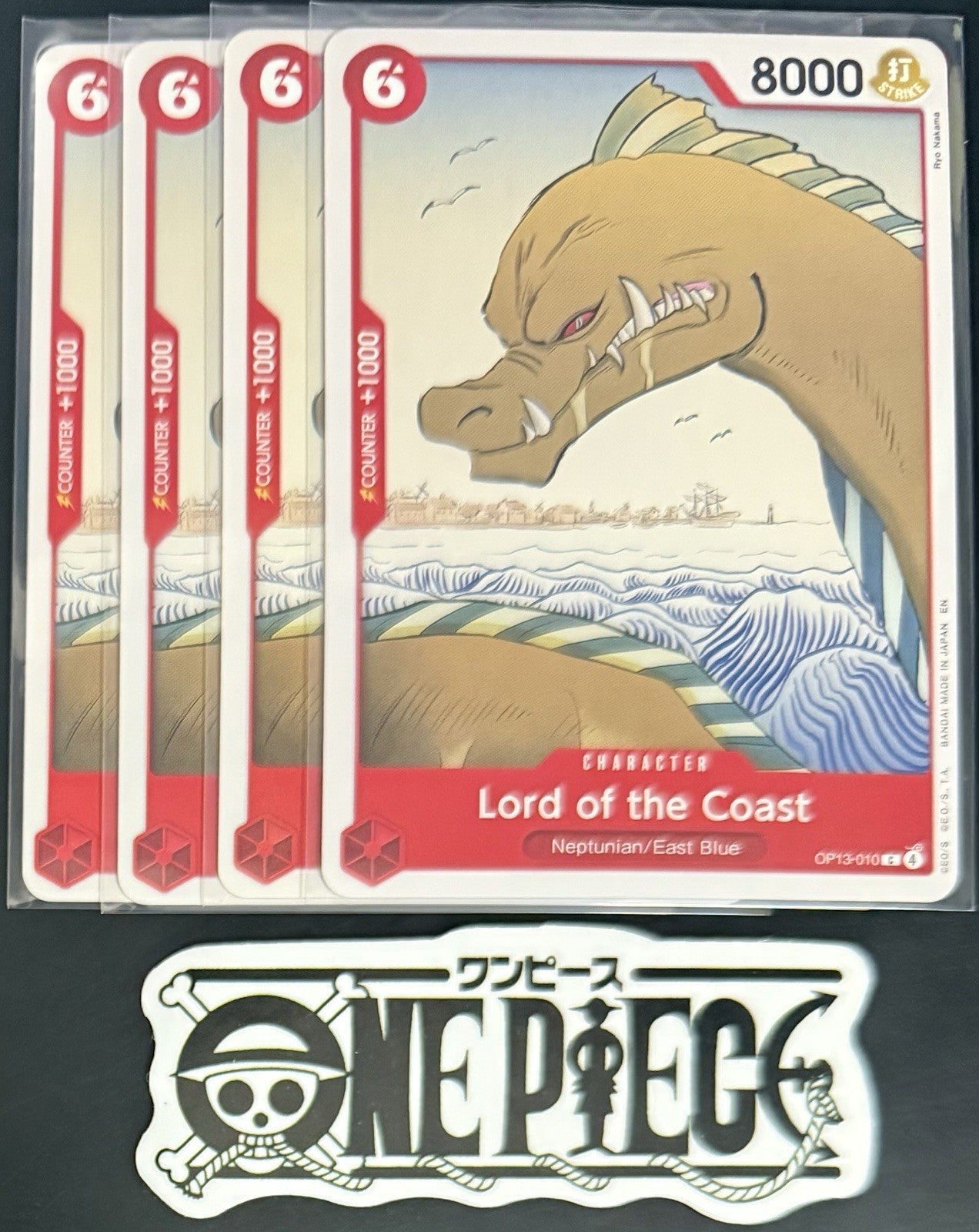 4x One Piece OP13-010 C Lord of the Coast - ENG - Regular - Playset - TCG - NM/M