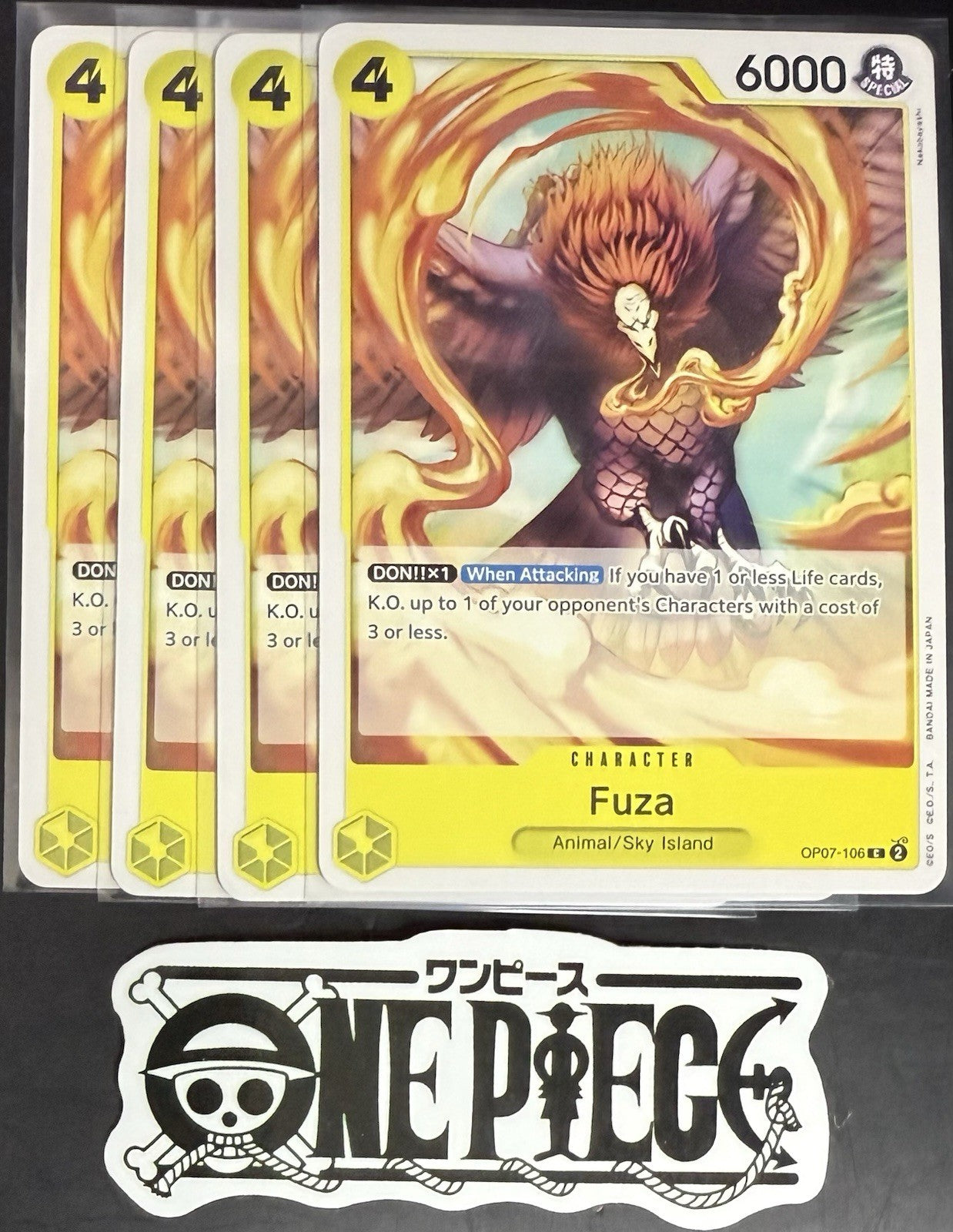 4x One Piece OP07-106 C Fuza - English - Regular - Play Set - NM/M
