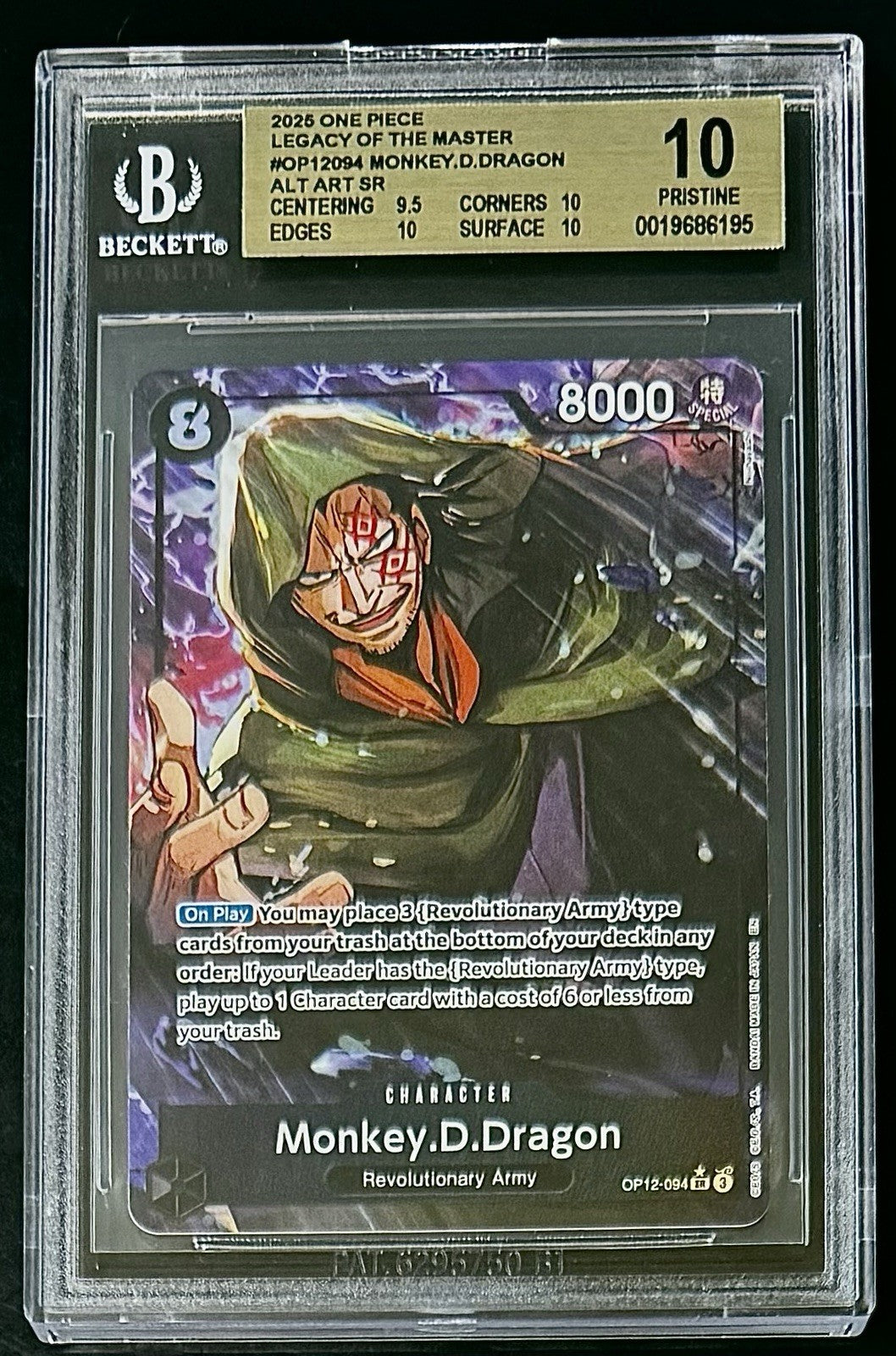 BGS 10 One Piece OP12-094 SR* Monkey.D.Dragon - Alt Art - EN - Foil - Graded