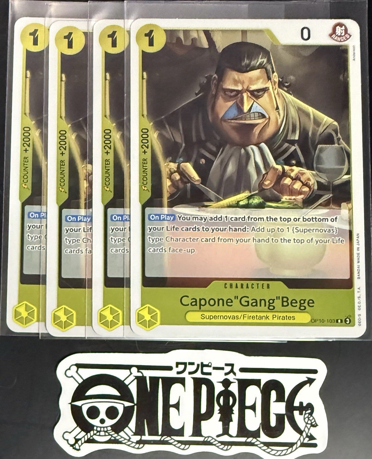 4x One Piece OP10-103 R Capone"Gang"Bege - English - Foil - Playset - TCG - NM/M