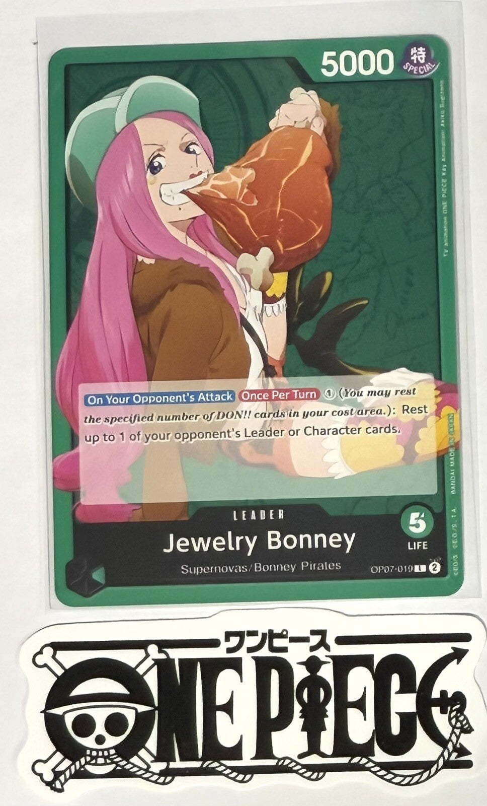 One Piece OP07-019  L Jewelry Bonney - Leader - ENG - Regular - TCG - NM/M