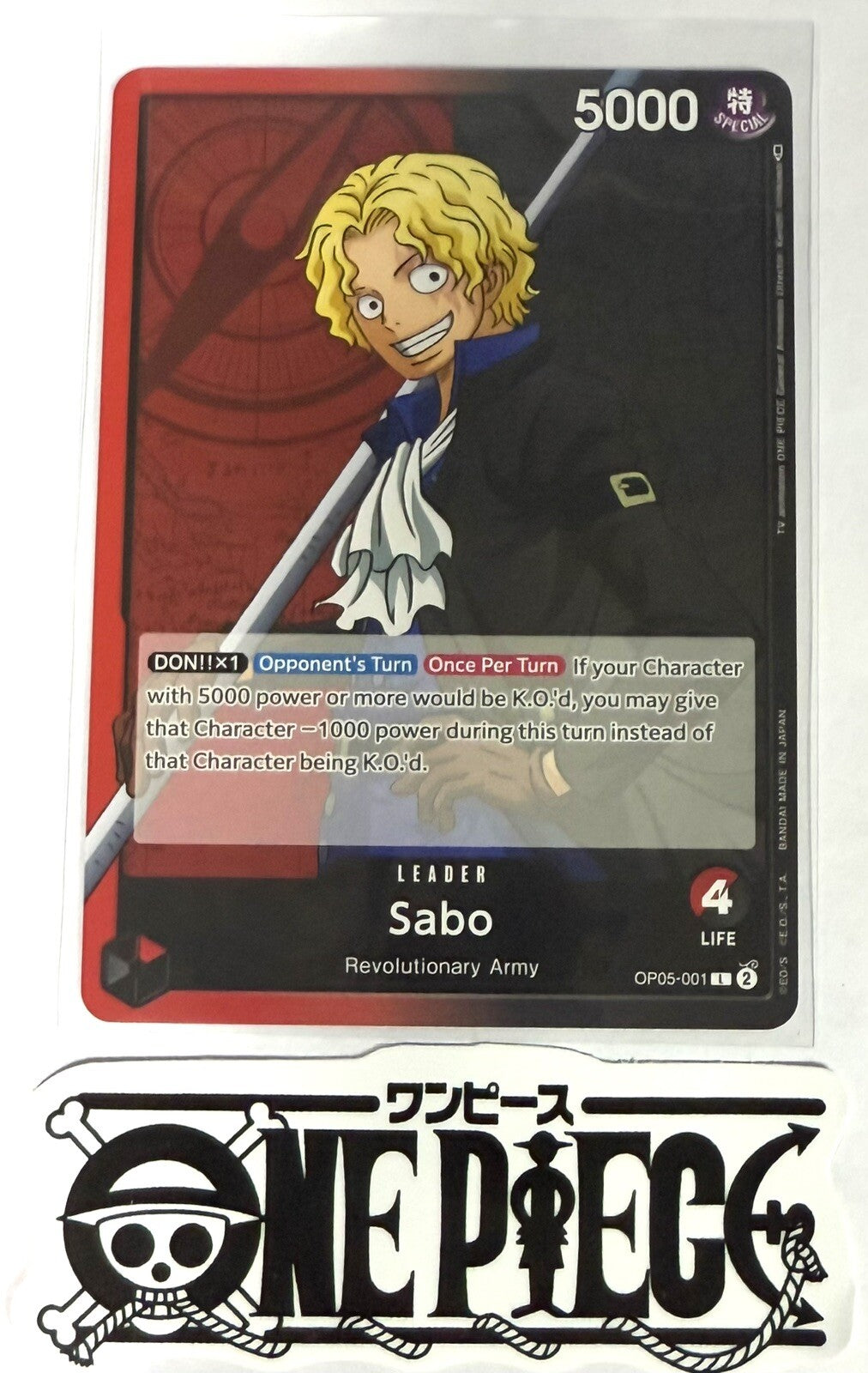One Piece OP05-001 L Sabo - English - Leader - TCG - NM/M