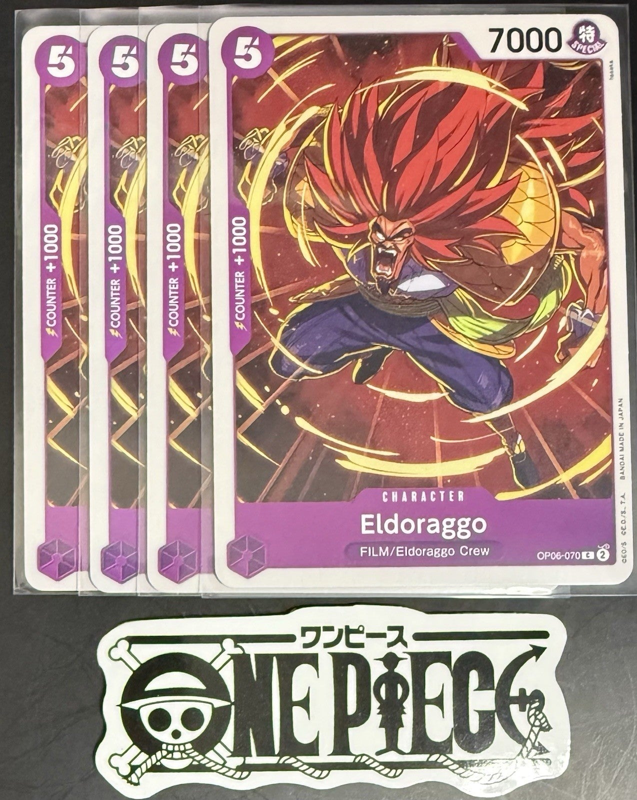 4x One Piece OP06-070 C Eldoraggo - English - Regular - Playset - NM/M