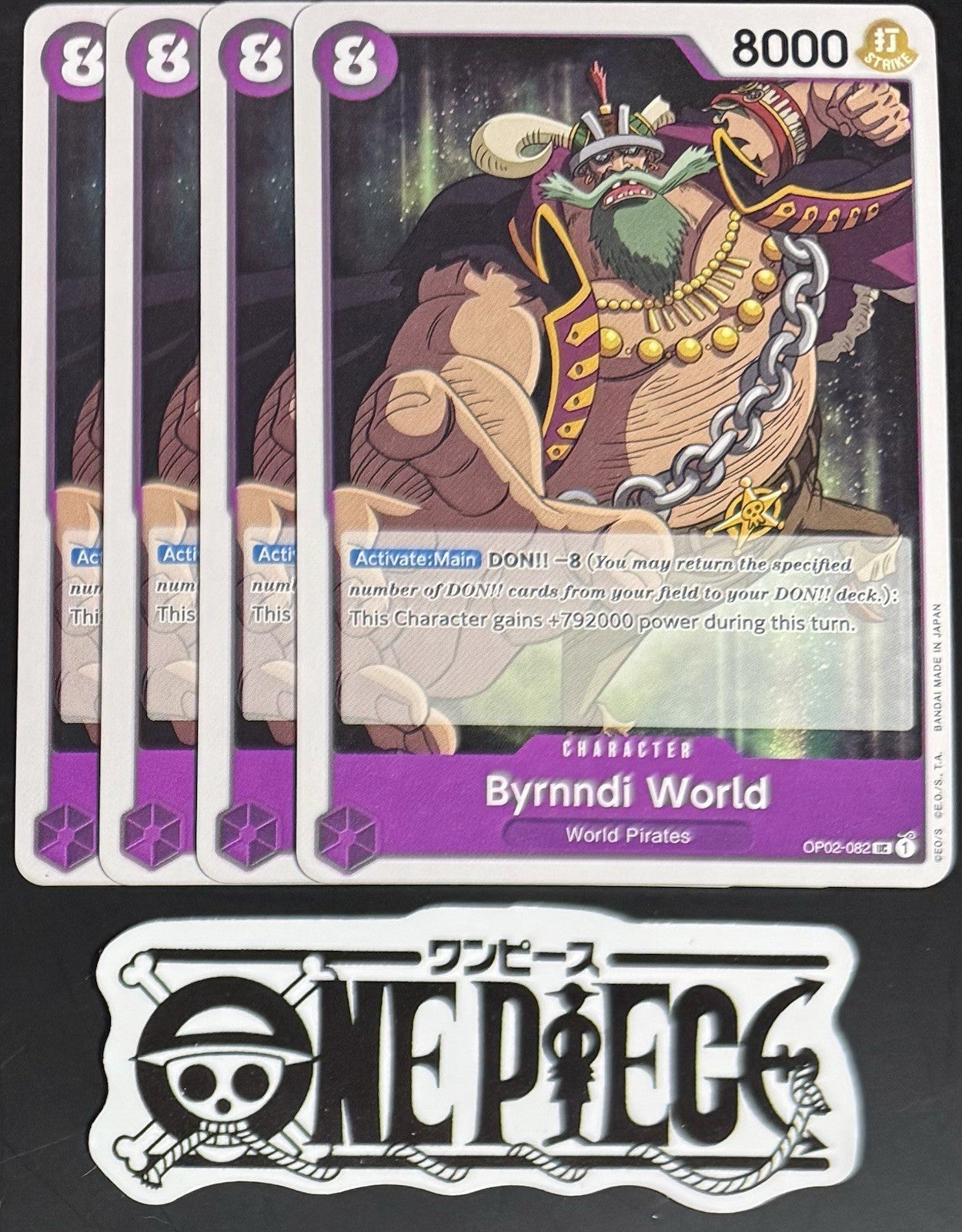 4x One Piece OP02-082 UC Byrnndi World - English - Playset - Regular - TCG -NM/M