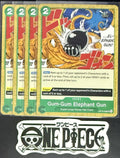 4x One Piece OP13-038 UC Gum-Gum Elephant - ENG - Regular - Playset - TCG - NM/M