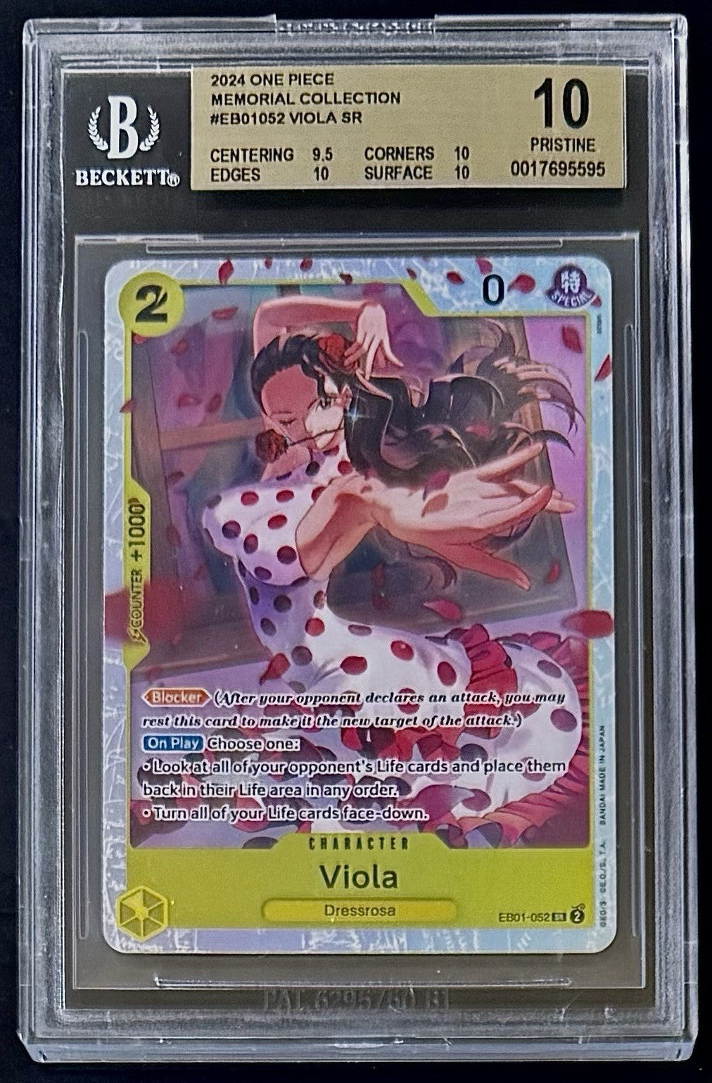 BGS 10 One Piece EB01-052 SR Viola - English - Memorial Collection - Graded
