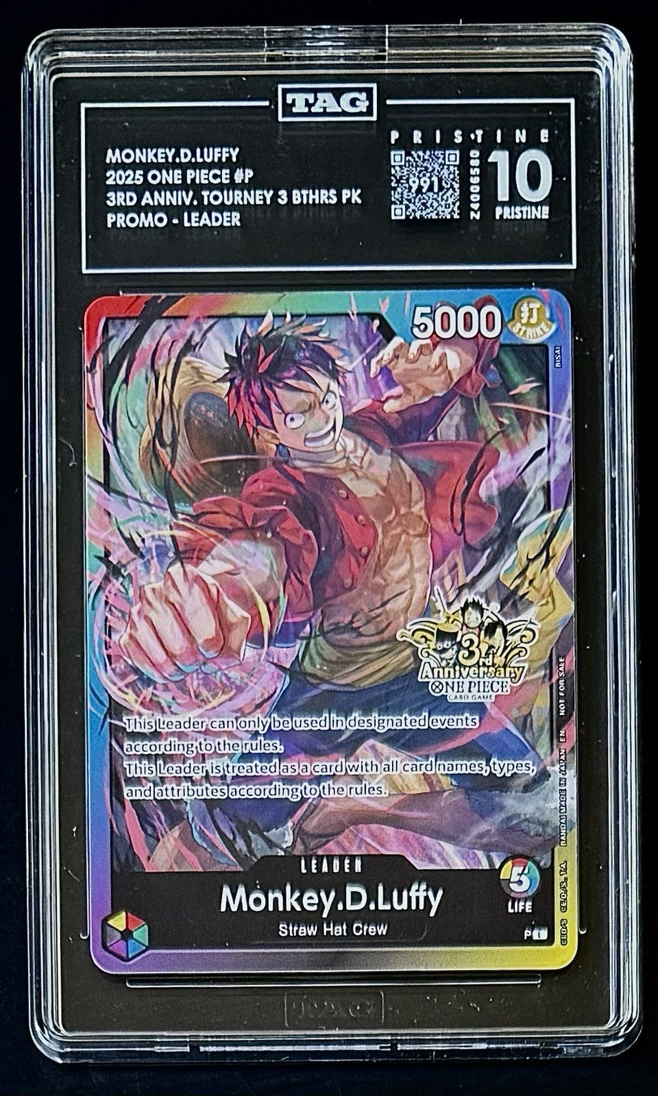 TAG 10 Pristine One Piece  P-L - Monkey.D.Luffy - Promo - EN - 3rd Anniversary