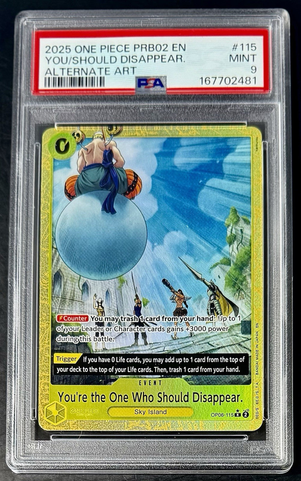 PSA 9  One Piece OP06-115 R* - You're the One... - Alt Art - EN - Foil - PRB02