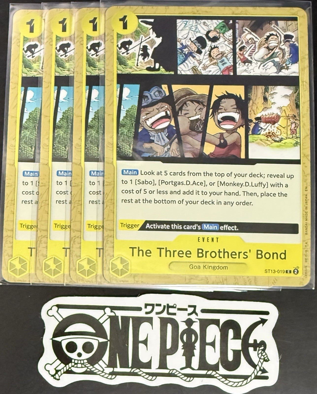 4x One Piece ST13-019 C The Three Brothers' Bond- ENG - Regular-Playset-TCG-NM/M