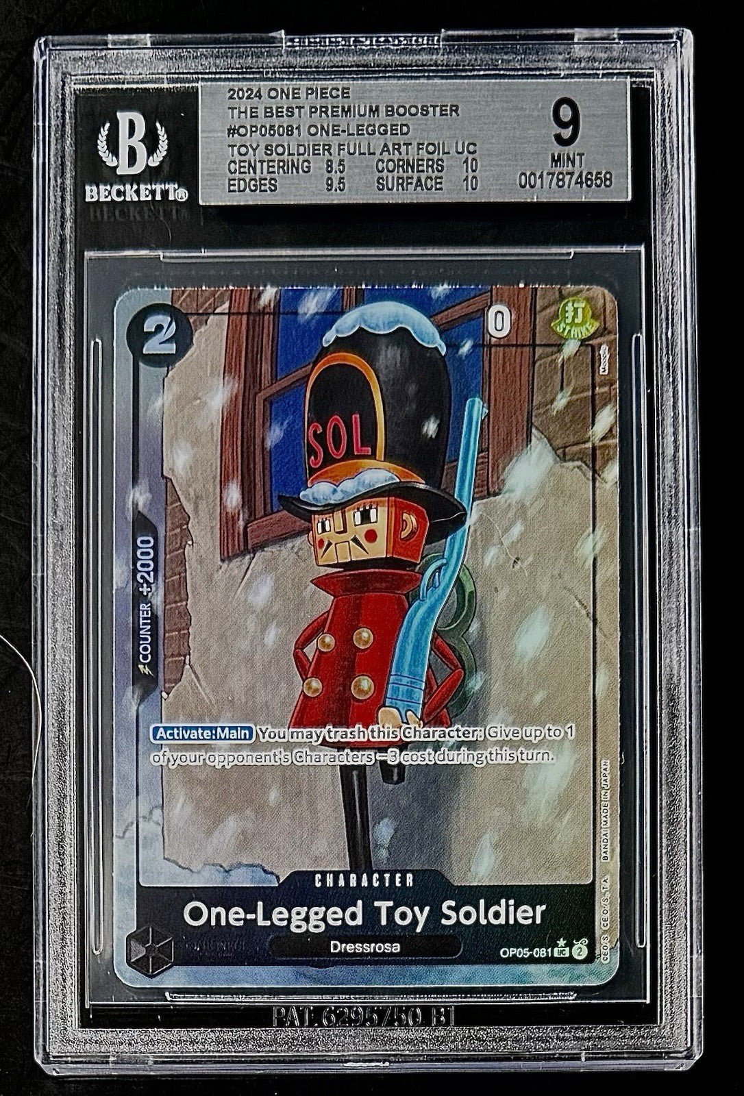 BGS 9 One Piece OP05-081 UC* One-Legged Full Art Foil - English - PRB01 - Graded