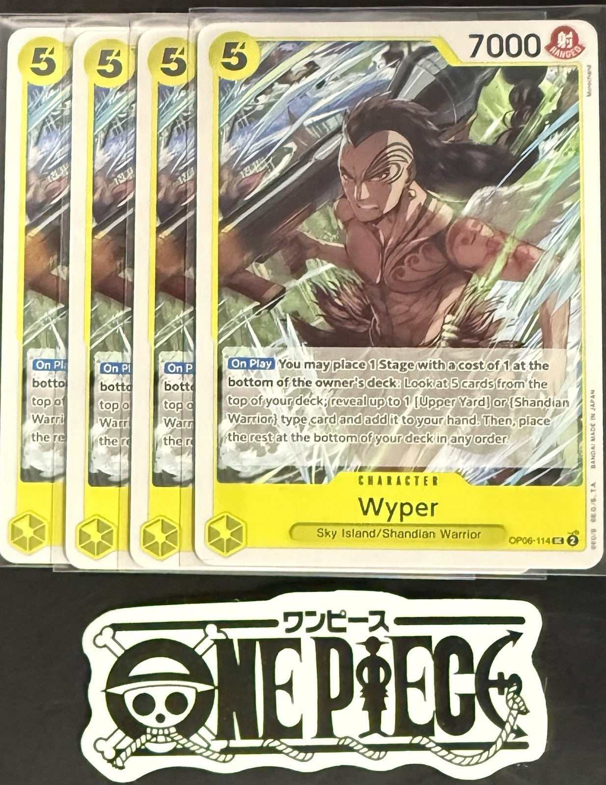 4x One Piece OP06-114 UC Wyper - English - Regular - Playset - NM/M