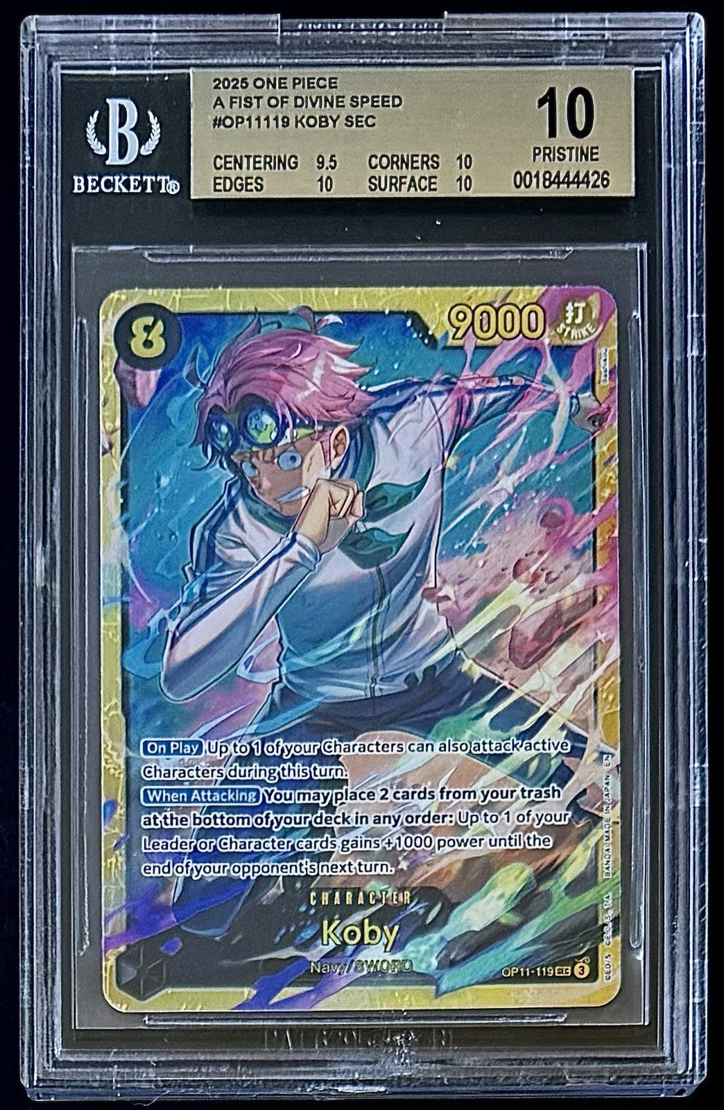 BGS 10 One Piece OP11-119 SEC - Koby - English - Foil - Graded
