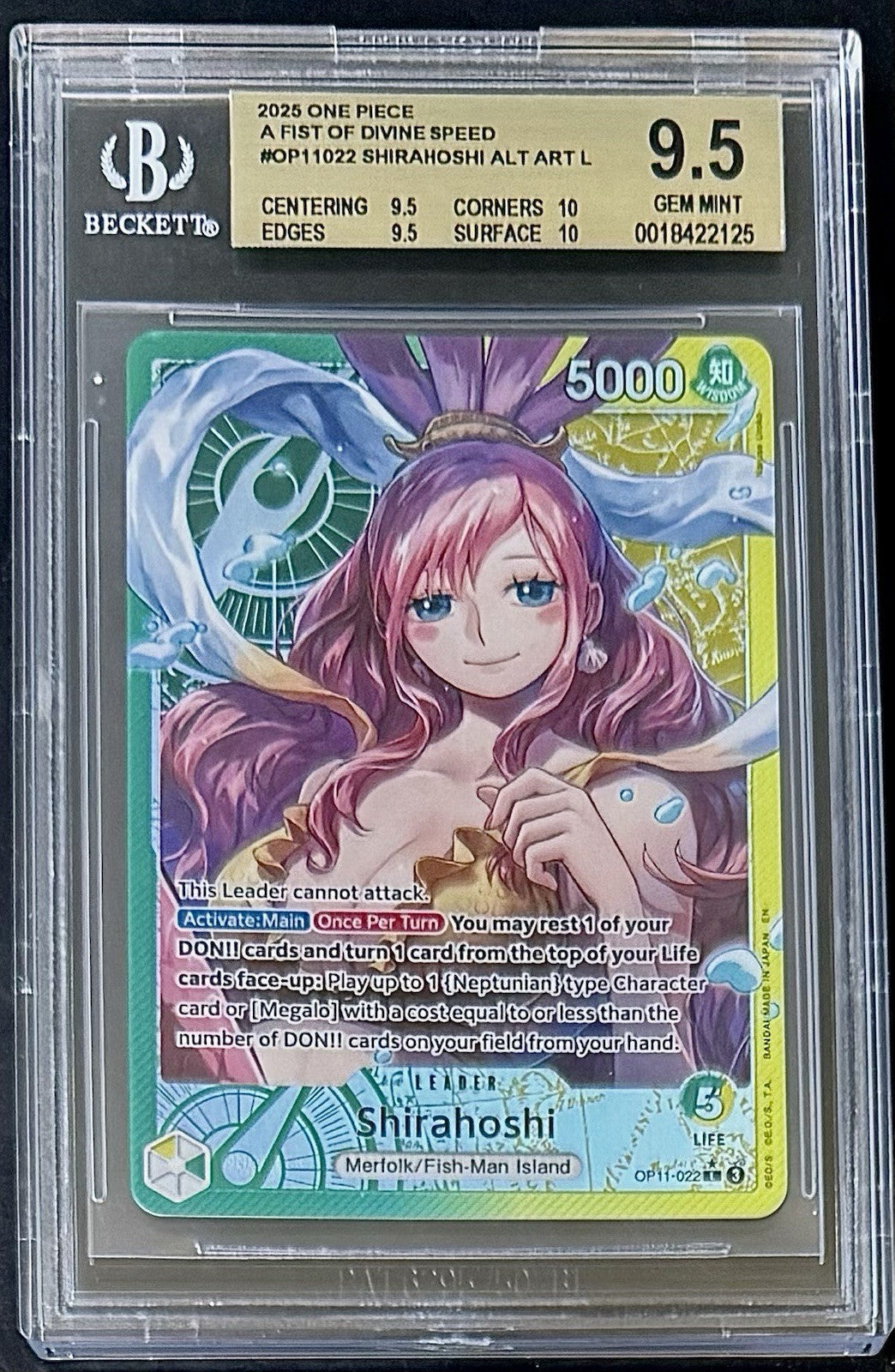 BGS 9.5 One Piece OP11-022 L* - Shirahoshi - Alt Art - EN - Foil - Graded