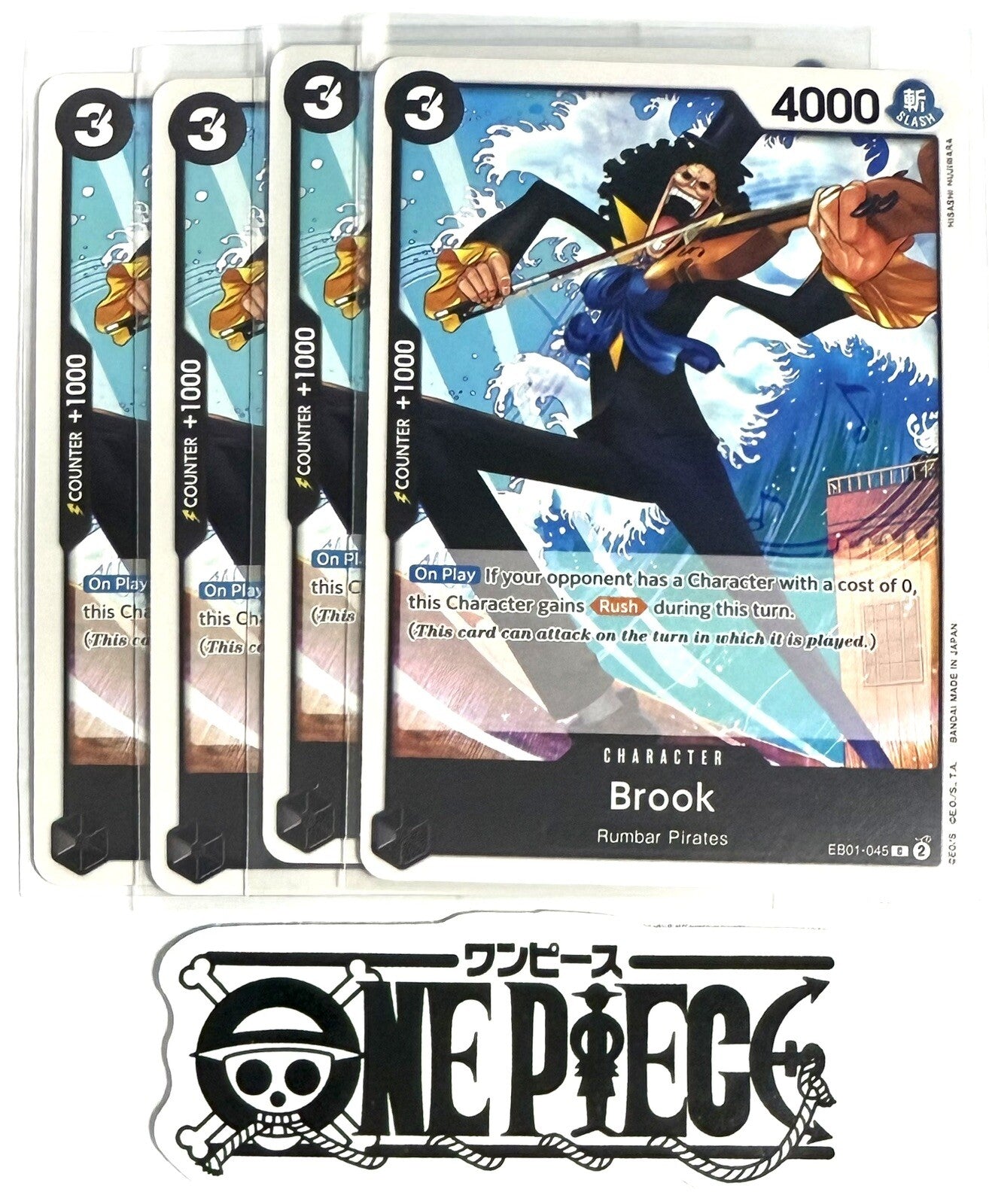 4x One Piece EB01-045 C Brook - English - Regular - TCG - NM/M