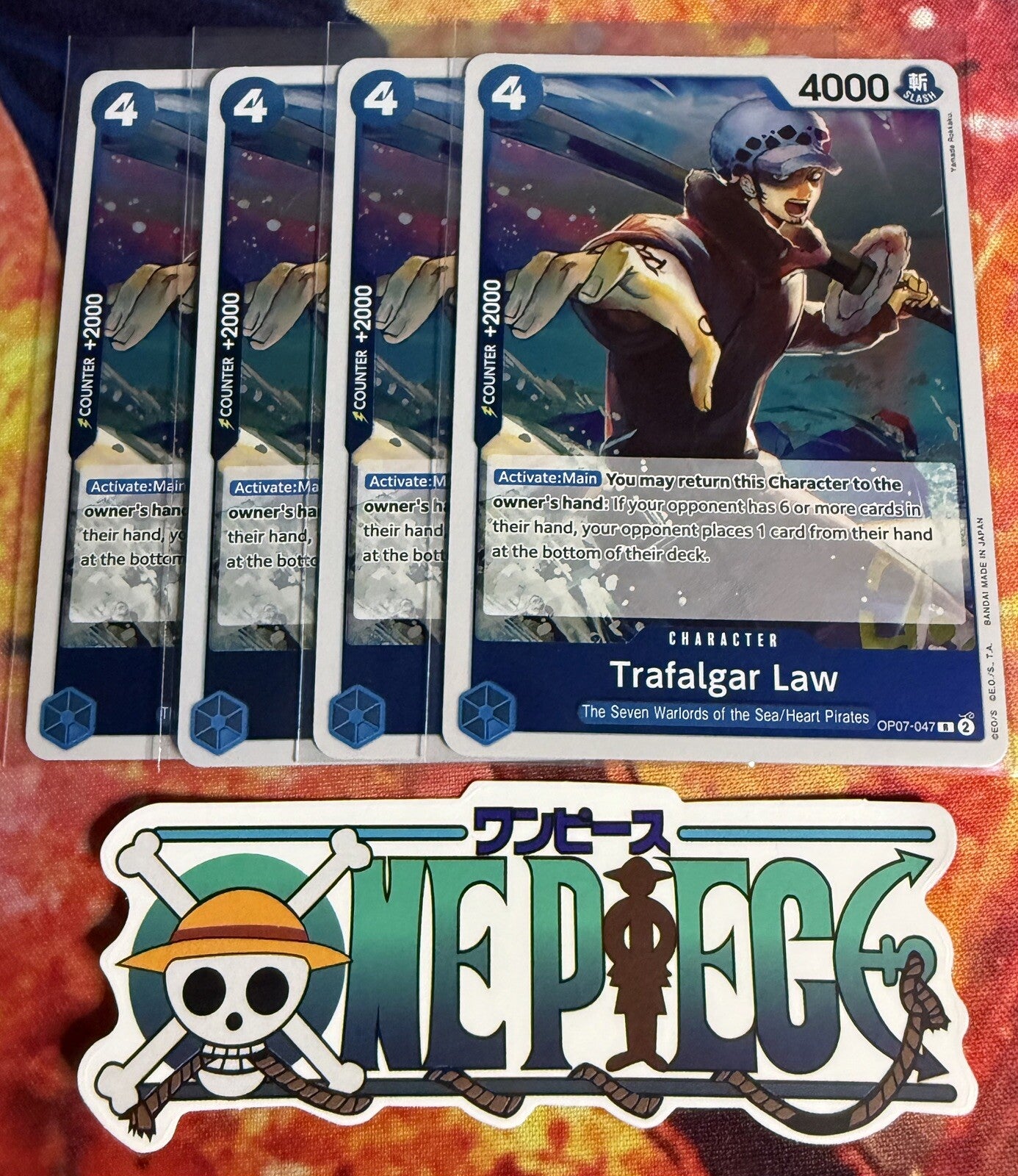 4x One Piece OP07-047 R Trafalgar Law - English - Foil - Playset - TCG - NM/M