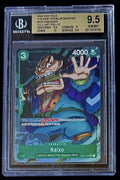 BGS 9.5 One Piece OP01-052 UC* Raizo Full Art Foil - English - PRB01 - Graded